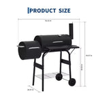 Barbecue à charbon de bois, barbecue d'extérieur en forme de tonneau, combinaison barbecue et fumoir pour terrasse, convient pour le camping, les repas, les terrasses et les jardins.