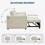 48'' Loveseat Sleeper Sofa Bed,Corduroy Couch with Adjustable Backrest, Side Pockets and Charging Station, Loveseat with Pull Out Bed for Living Room