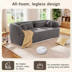Canapé nuage rembourré en chenille moderne GDFStudio Mason 3 places avec oreillers