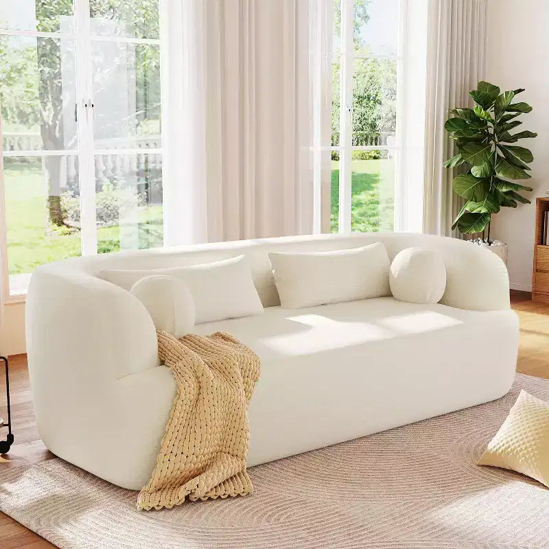 Canapé nuage rembourré en chenille moderne GDFStudio Mason 3 places avec oreillers