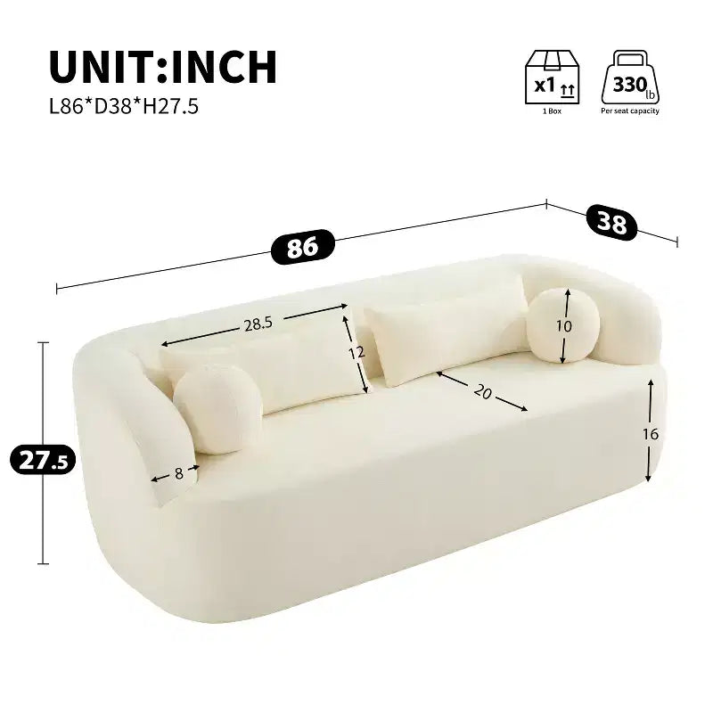 Canapé nuage rembourré en chenille moderne GDFStudio Mason 3 places avec oreillers