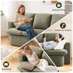 Canapé-lit pliant KERDOM 3 places, canapé avec oreillers en mousse à mémoire de forme, matelas en mousse haute densité pour salon, vert menthe
