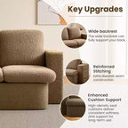 KERDOM 3 Seater Folding Sofa Bed, Memory Foam Sofa Couch With Pillows, High Density Foam Mattress for Living Room, Brown