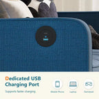 Canapé de salon moderne TYBOATLE avec port de chargement USB, canapé rembourré de style Mid-Century avec inclinaison ergonomique à 105° et ressorts ensachés de soutien