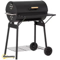 30 Portable Charcoal Barbecue Grill with Wheels Outdoor Barbecue with Adjustable Charcoal Rack, Storage Shelf, for Garden Camping Picnic