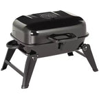 14 Portable Charcoal Grill, Tabletop Outdoor Small Grill with Heat Preservation Net, Venting System, Foldable Legs,for Camping, Backyard, Black