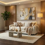 Canapé-lit moderne FurnitureR rembourré avec lit gigogne, causeuse convertible pour salon, appartement ou chambre d'amis, crème