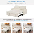 Canapé-lit moderne FurnitureR rembourré avec lit gigogne, causeuse convertible pour salon, appartement ou chambre d'amis, crème