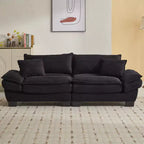 FurnitureR 84 Oversized Upholstered Sofa, Deep Seat 3-Seater Couch with Plush Cushions, Soft Corduroy Fabric for Living Room
