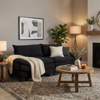 FurnitureR 84 Oversized Upholstered Sofa, Deep Seat 3-Seater Couch with Plush Cushions, Soft Corduroy Fabric for Living Room