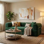 Canapé-lit convertible moderne FurnitureR avec couchage gigogne, canapé rembourré à assise profonde pour salon, chambre d'amis ou appartement