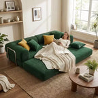 Canapé-lit convertible moderne FurnitureR avec couchage gigogne, canapé rembourré à assise profonde pour salon, chambre d'amis ou appartement
