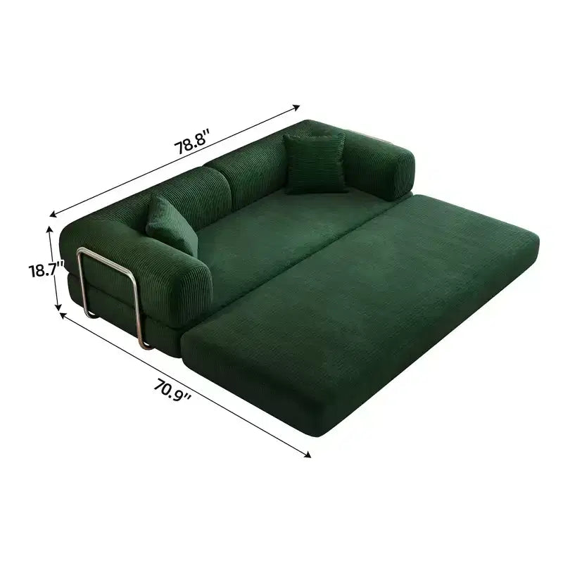 Canapé-lit convertible moderne FurnitureR avec couchage gigogne, canapé rembourré à assise profonde pour salon, chambre d'amis ou appartement