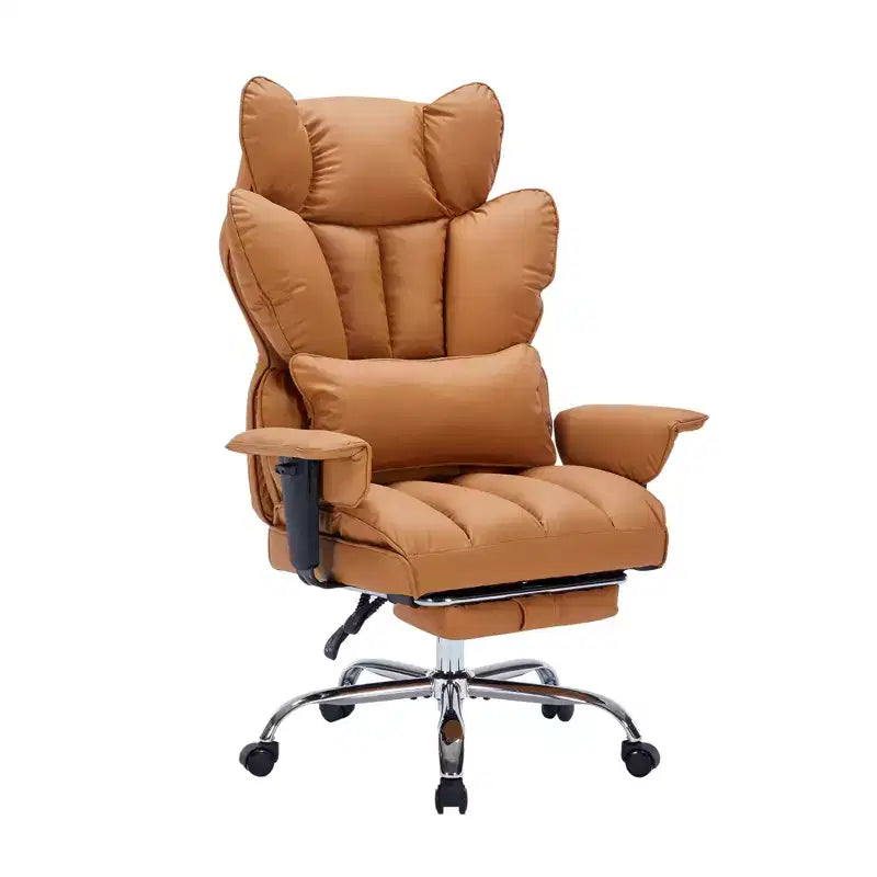 Big and Tall Office Chair w/Footrest, High Back Executive Desk Chair, 155ReclineLumbar Support Pillow, Faux Leather Gaming Chairs for Home