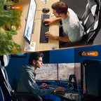 Coolmee Fauteuil de Bureau Grand Format, Chaise de Gaming en Cuir à Dossier Haut avec Repose-Pieds, Chaise d'Ordinateur Ergonomique avec Soutien Lombaire et Appui-Tête