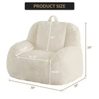 Plush Faux Fur Bean Bag Chair for Adults, Extra Large Filled Floor Sofa with Handle, Cozy Lounge Seat for Home