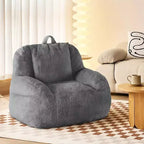 Plush Faux Fur Bean Bag Chair for Adults, Extra Large Filled Floor Sofa with Handle, Cozy Lounge Seat for Home