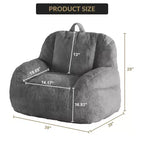 Plush Faux Fur Bean Bag Chair for Adults, Extra Large Filled Floor Sofa with Handle, Cozy Lounge Seat for Home