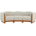 Christopher Knight Home Solara Canapé Moderne Courbé en Boucle Rembourré de 106,5 cm avec Cadre en Bois Massif