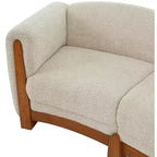 Christopher Knight Home Solara Canapé Moderne Courbé en Boucle Rembourré de 106,5 cm avec Cadre en Bois Massif