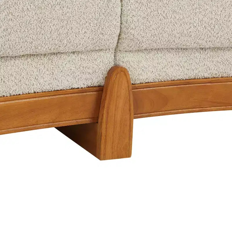 Christopher Knight Home Solara Canapé Moderne Courbé en Boucle Rembourré de 106,5 cm avec Cadre en Bois Massif