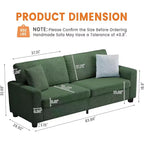 Gravee 83 Canapé de salon, canapé confortable avec assise profonde, canapé moderne avec accoudoir large, canapé 3 places en polaire teddy pour chambre, appartement, bureau