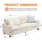 Gravee 83 Canapé de salon, canapé confortable avec assise profonde, canapé moderne avec accoudoir large, canapé 3 places en polaire teddy pour chambre, appartement, bureau