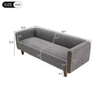 Canapé 3 places Christopher Knight Home Desire 78,7'' en bouclé et hévéa, style moderne