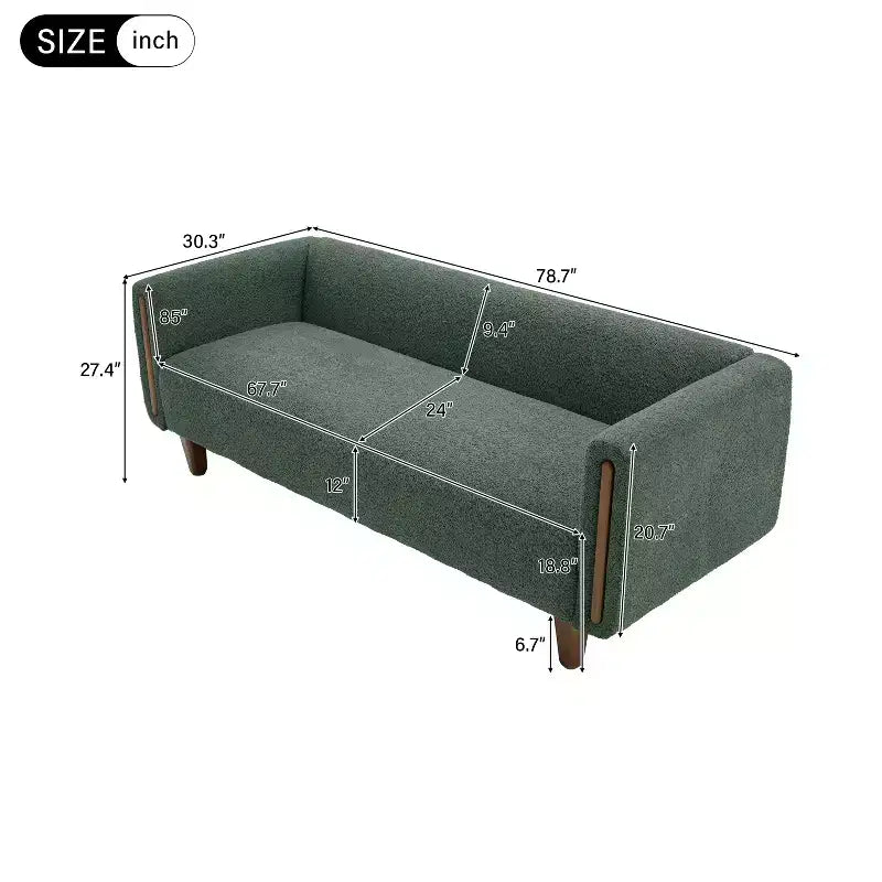 Canapé 3 places Christopher Knight Home Desire 78,7'' en bouclé et hévéa, style moderne