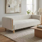 Canapé 3 places Christopher Knight Home Desire 78,7'' en bouclé et hévéa, style moderne
