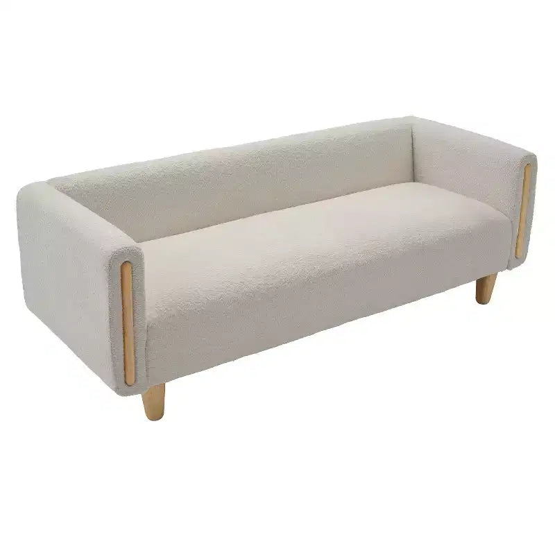 Canapé 3 places Christopher Knight Home Desire 78,7'' en bouclé et hévéa, style moderne