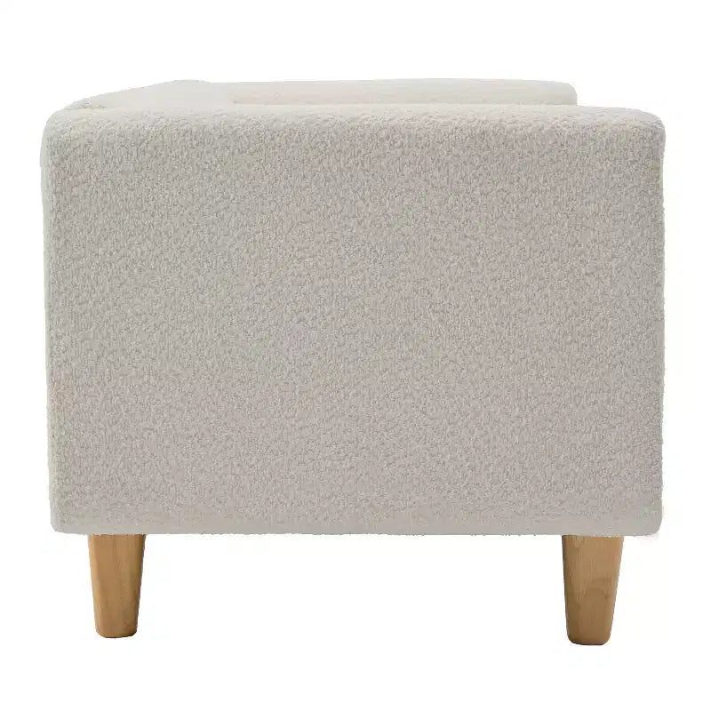 Canapé 3 places Christopher Knight Home Desire 78,7'' en bouclé et hévéa, style moderne