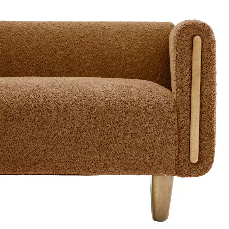 Canapé 3 places Christopher Knight Home Desire 78,7'' en bouclé et hévéa, style moderne