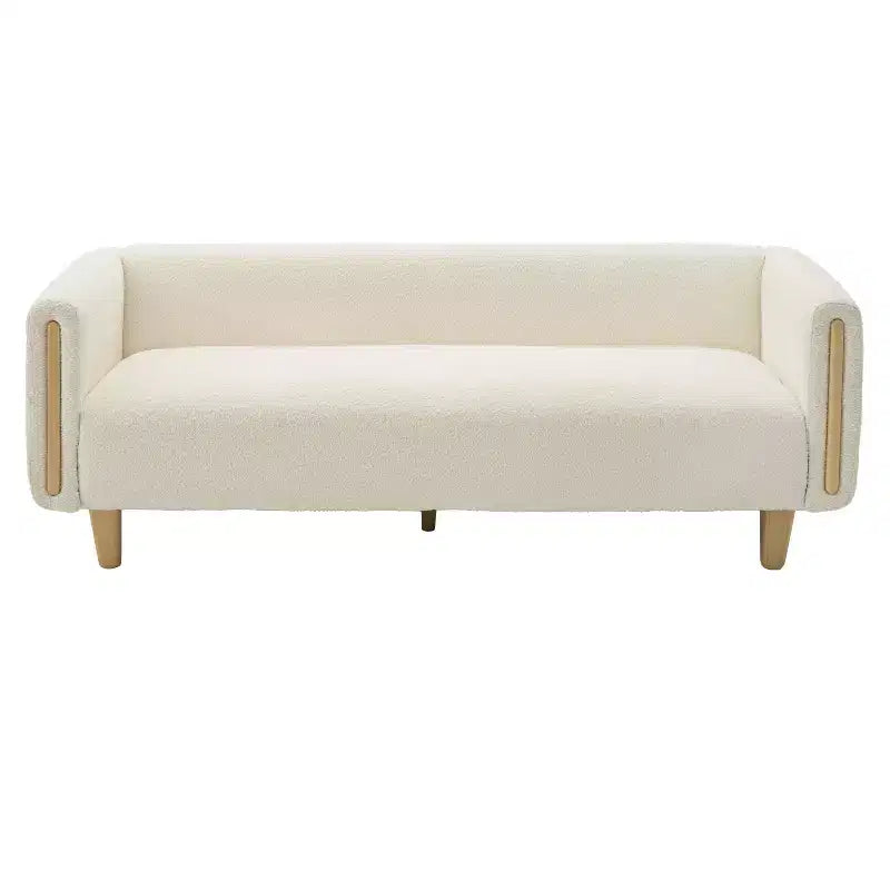 Canapé 3 places Christopher Knight Home Desire 78,7'' en bouclé et hévéa, style moderne