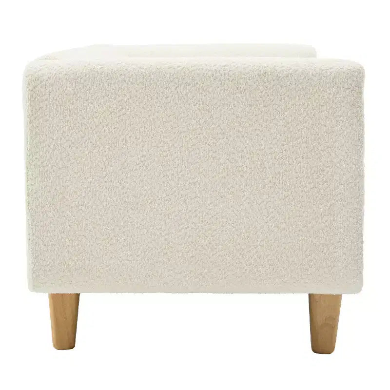 Canapé 3 places Christopher Knight Home Desire 78,7'' en bouclé et hévéa, style moderne