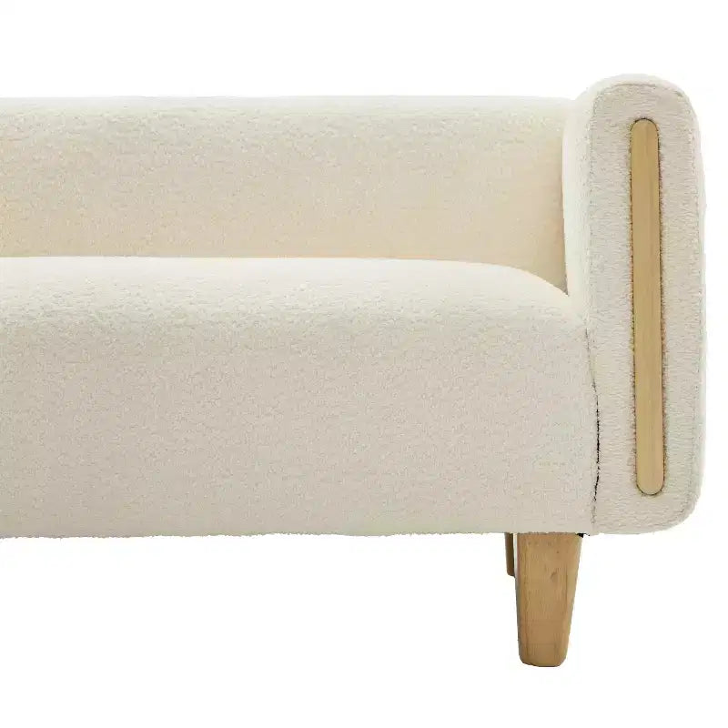 Canapé 3 places Christopher Knight Home Desire 78,7'' en bouclé et hévéa, style moderne