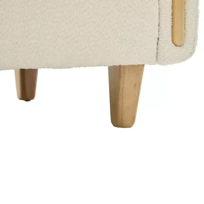 Canapé 3 places Christopher Knight Home Desire 78,7'' en bouclé et hévéa, style moderne