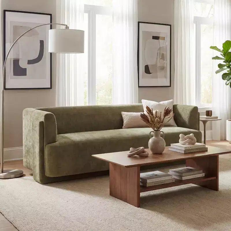 Christopher Knight Home Karsen 77.56 Modern 3-Seat Wood Upholstered Sofa