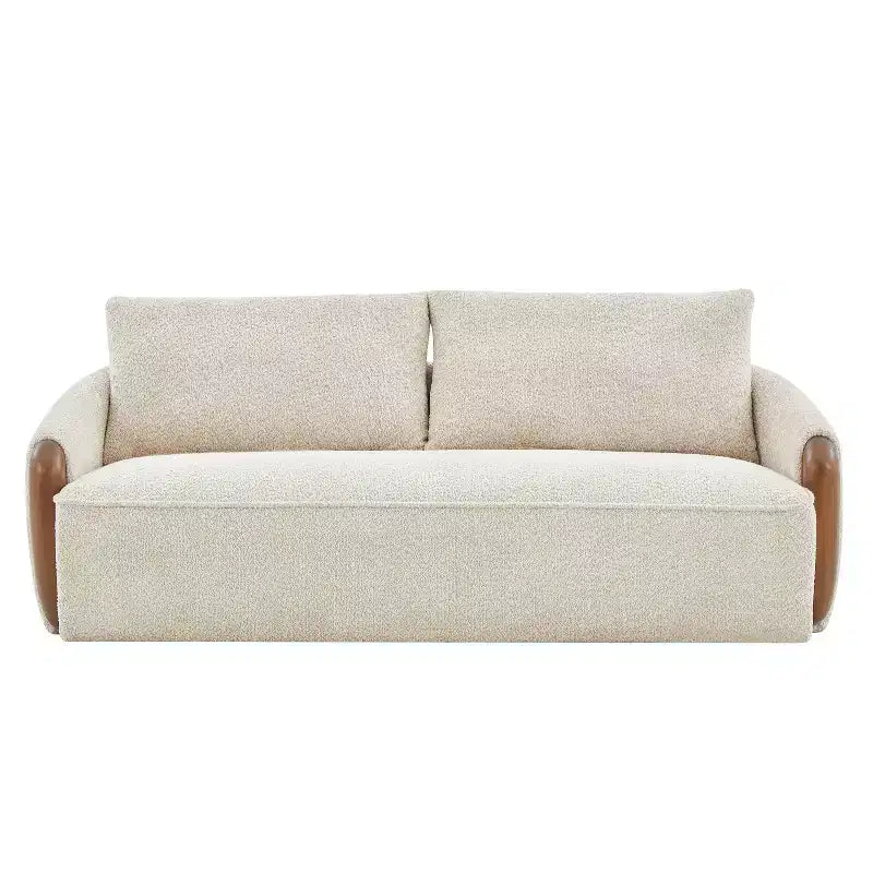 Christopher Knight Home Elara 75-Inch Curved Upholstered Sofa with Solid Wood Frame