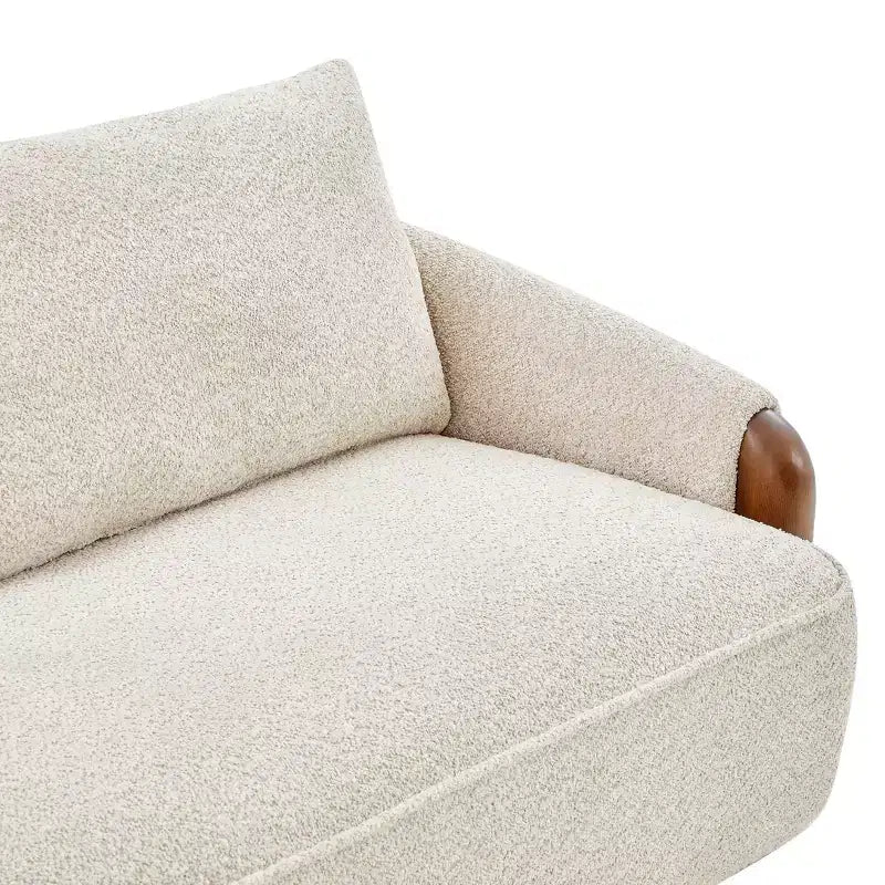 Christopher Knight Home Elara 75-Inch Curved Upholstered Sofa with Solid Wood Frame
