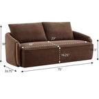 Christopher Knight Home Elara 75-Inch Curved Upholstered Sofa with Solid Wood Frame