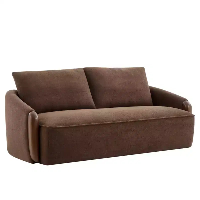 Christopher Knight Home Elara 75-Inch Curved Upholstered Sofa with Solid Wood Frame