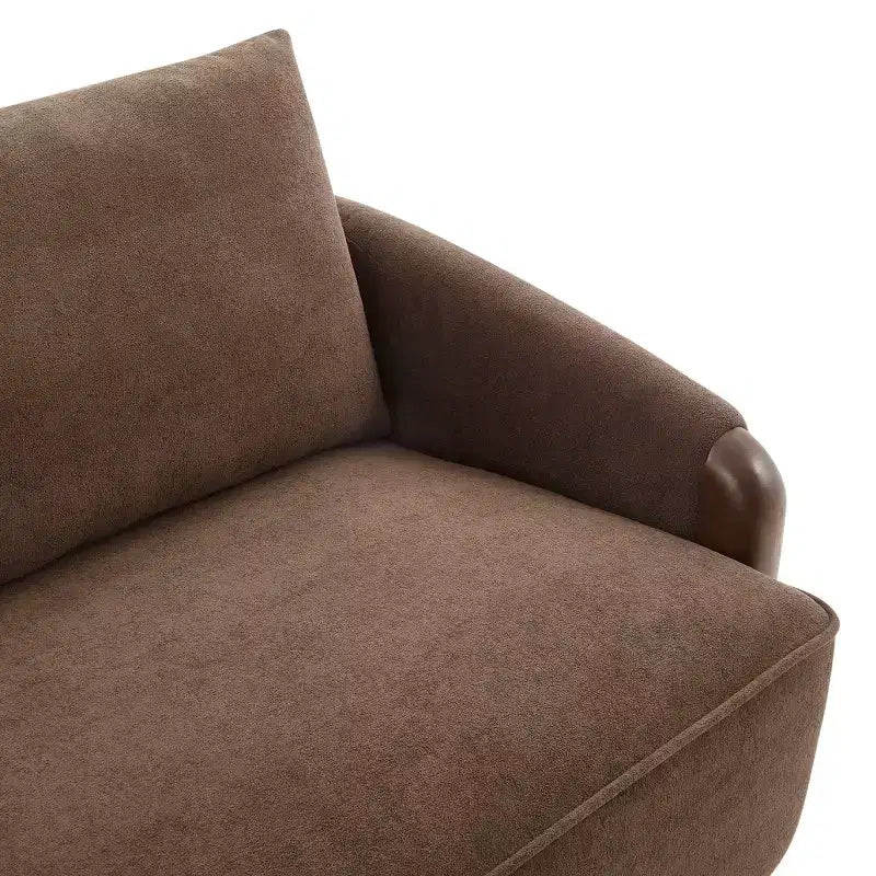 Christopher Knight Home Elara 75-Inch Curved Upholstered Sofa with Solid Wood Frame