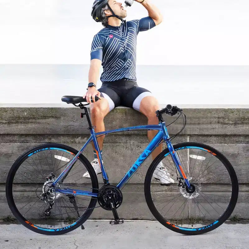 NAYSAYE 27.5 Bicycle 3x8/24 Speeds Hybrid Bike Disc Brakes Aluminum Frame Junior Senior for Men and Women City Cycling, 67.32*14.56*39.37
