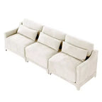Homy Casa 3-Seater Chenille Sofa with Lumbar Pillows, Modern Upholstered Couch for Living Room