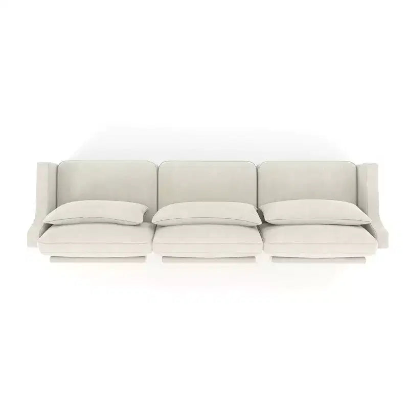 Homy Casa 3-Seater Chenille Sofa with Lumbar Pillows, Modern Upholstered Couch for Living Room