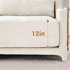 Homy Casa 3-Seater Chenille Sofa with Lumbar Pillows, Modern Upholstered Couch for Living Room