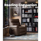 Oversized PU Leather Manual Recliner,Single Sofa with Deep Seat, Arms & Back, Side Storage Pocket, Comfortable Reclining Chair for Living Room