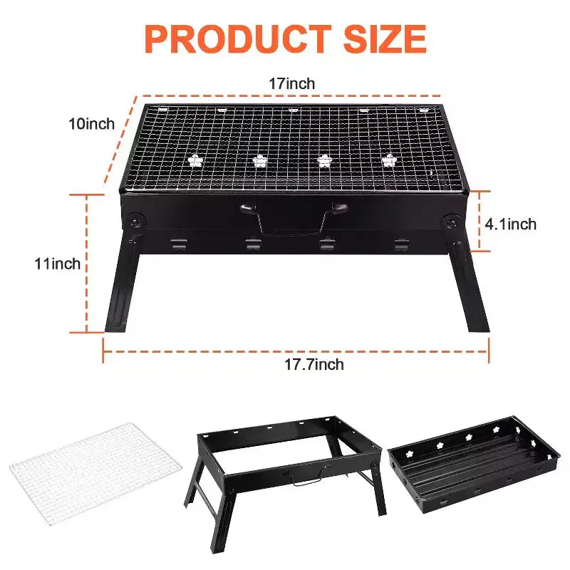 Barbecue portable pliant pour camping, jardin, extérieur