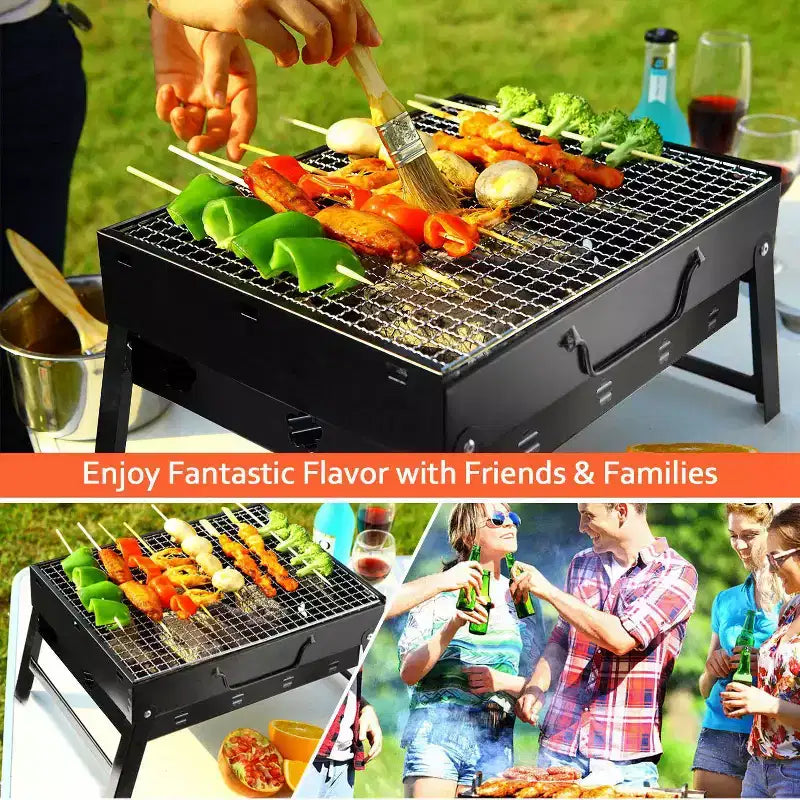 Barbecue portable pliant pour camping, jardin, extérieur